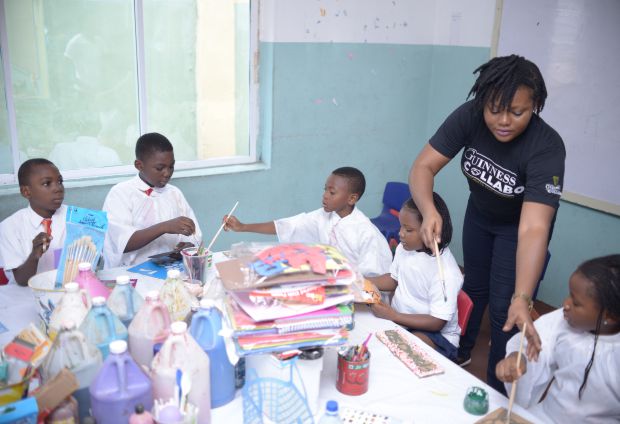 Pupils in art class at Crystaland Schools